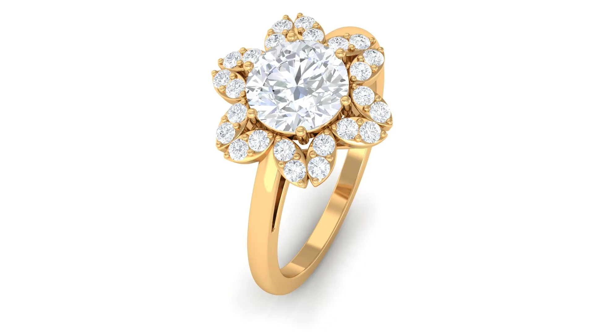 Cubic Zirconia Flower Promise Ring