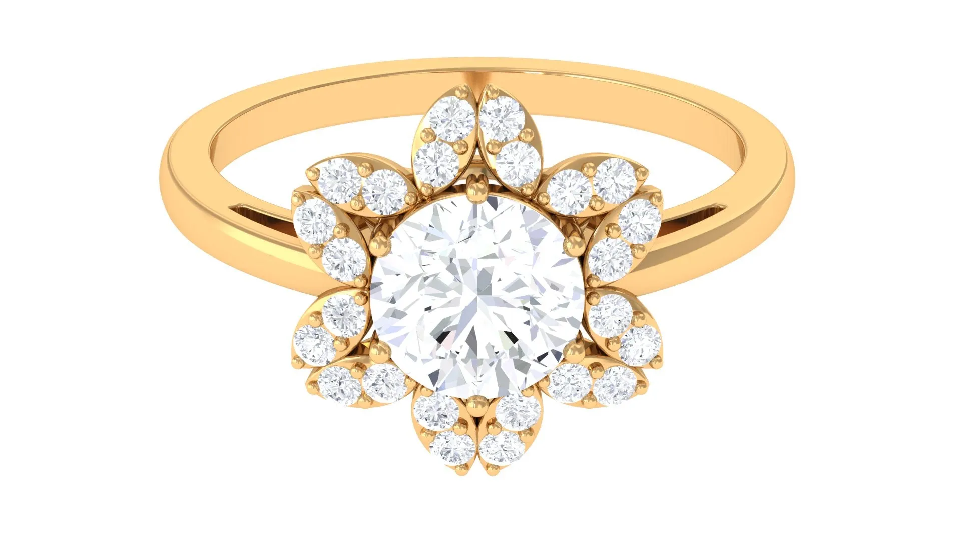 Cubic Zirconia Flower Promise Ring