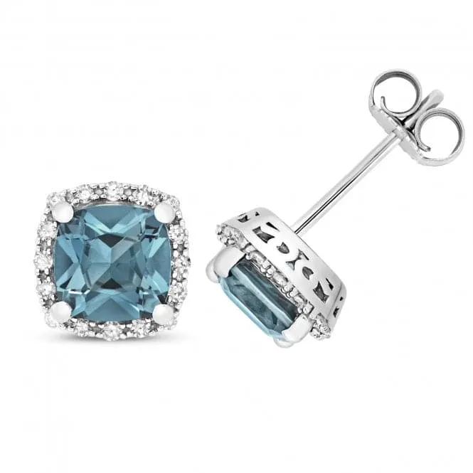 Diamond And London Blue Topaz Stud Earrings ED257WLB