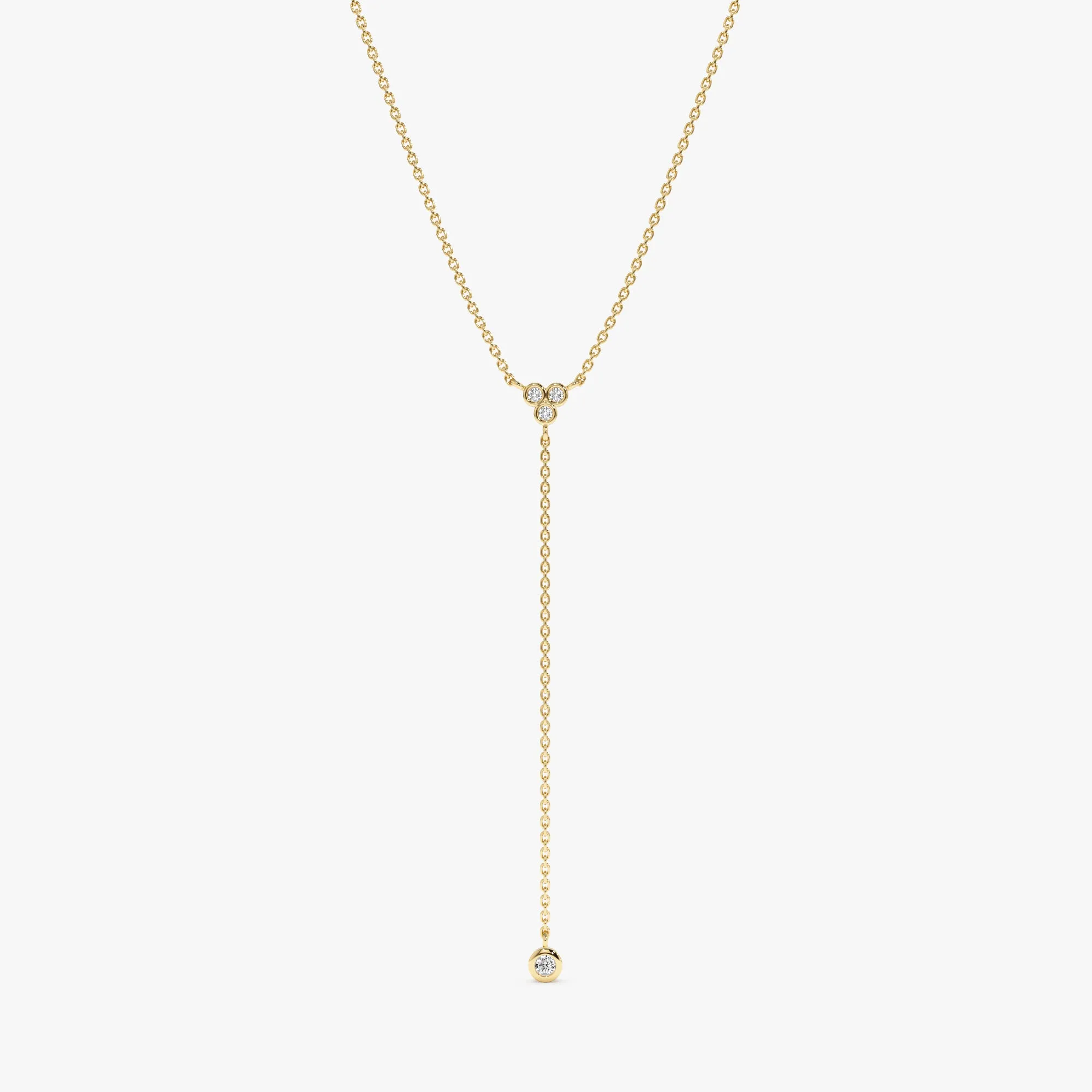 Diamond Cluster Lariat Necklace, Victoria