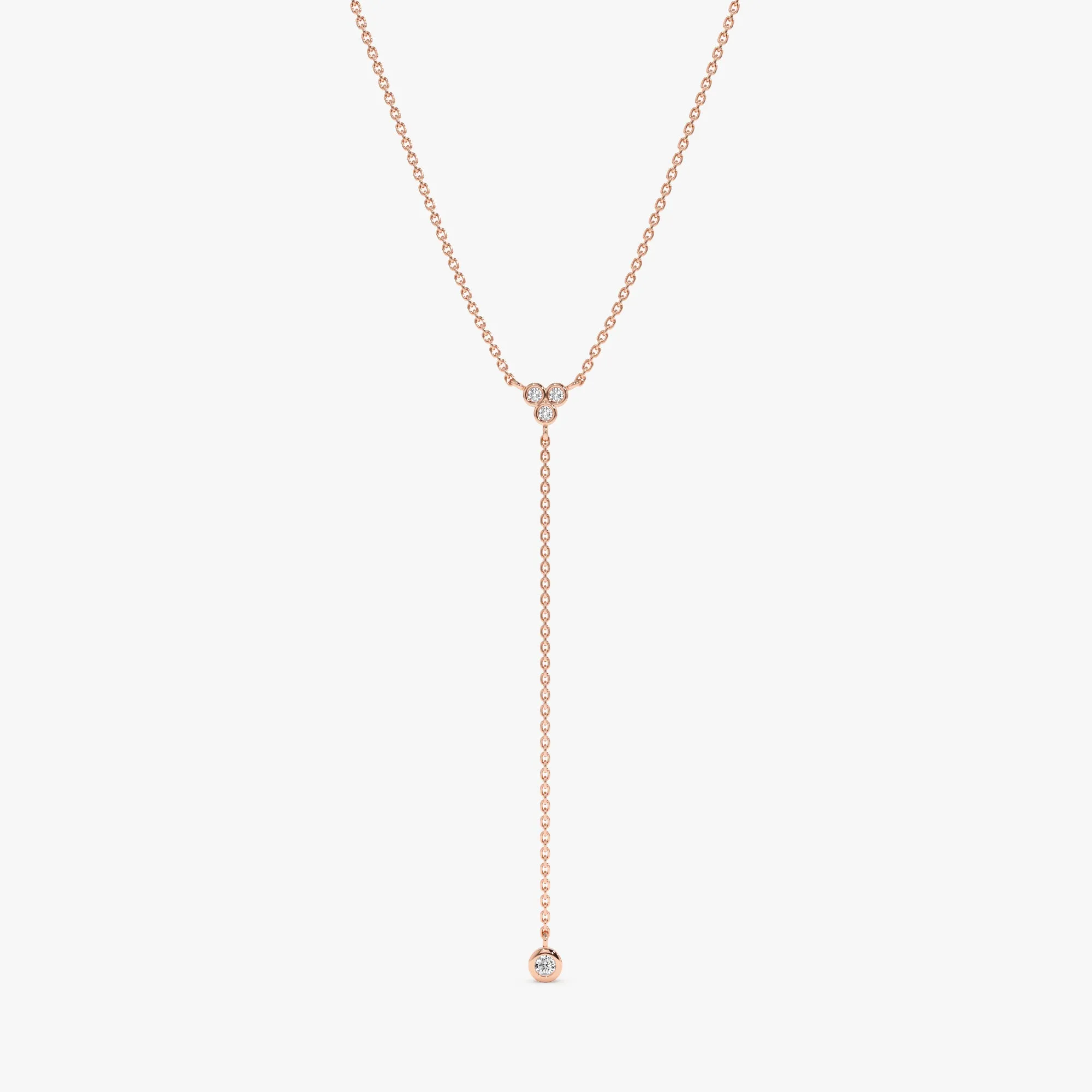 Diamond Cluster Lariat Necklace, Victoria