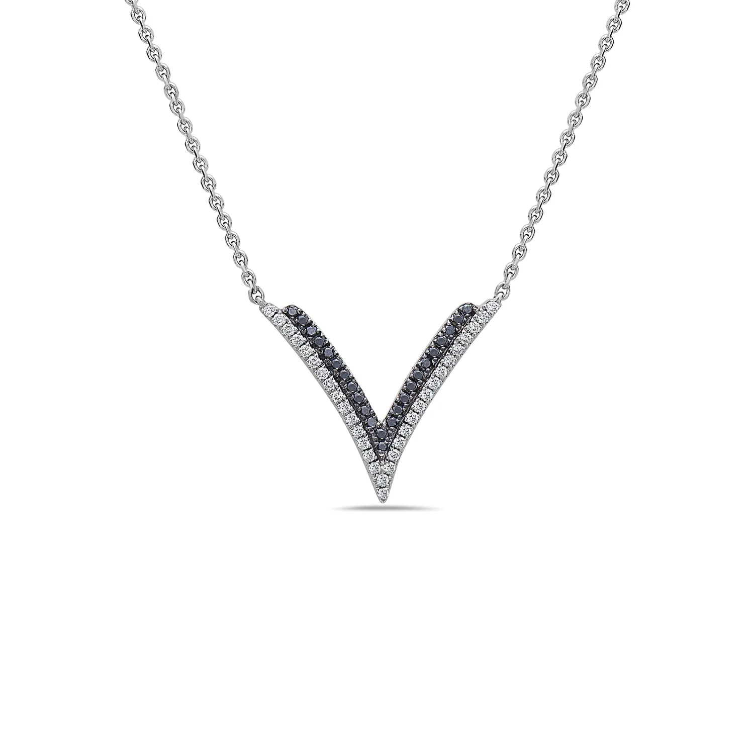 Diamond Double V Pendant Necklace