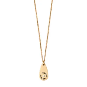 DIAMOND GROOVY "I LOVE YOU MORE" TEARDROP NECKLACE