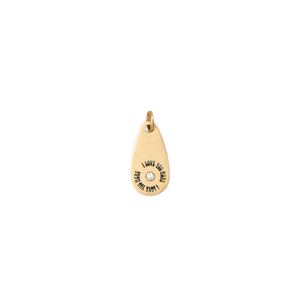 DIAMOND GROOVY "I LOVE YOU MORE" TEARDROP NECKLACE