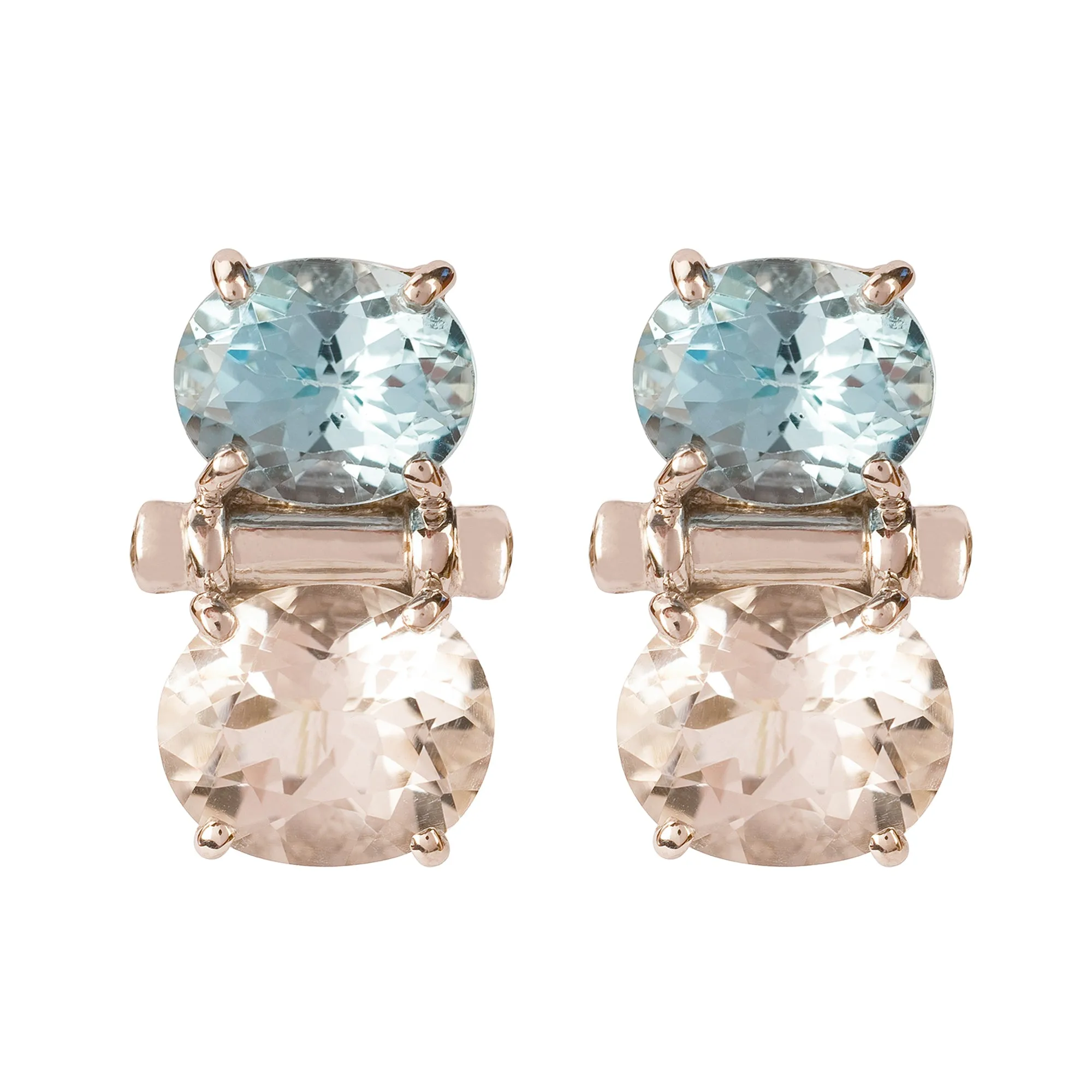 Earrings - Blue Topaz, Crystal and Diamond