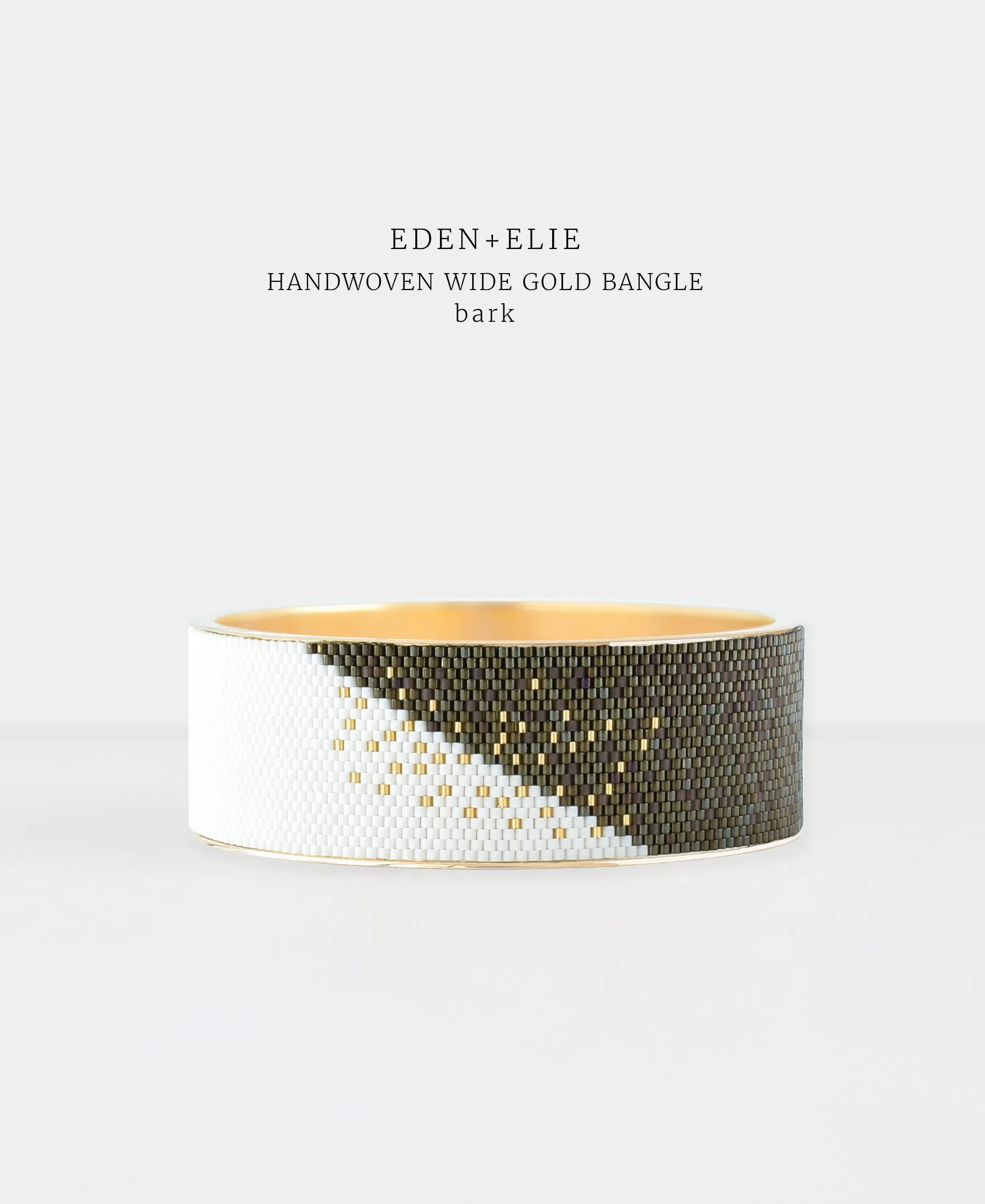 EDEN   ELIE Everyday Wide Gold Bangle - bark brown