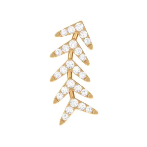 Elegant Moissanite Leaf Crawler Earring for Helix Piercing