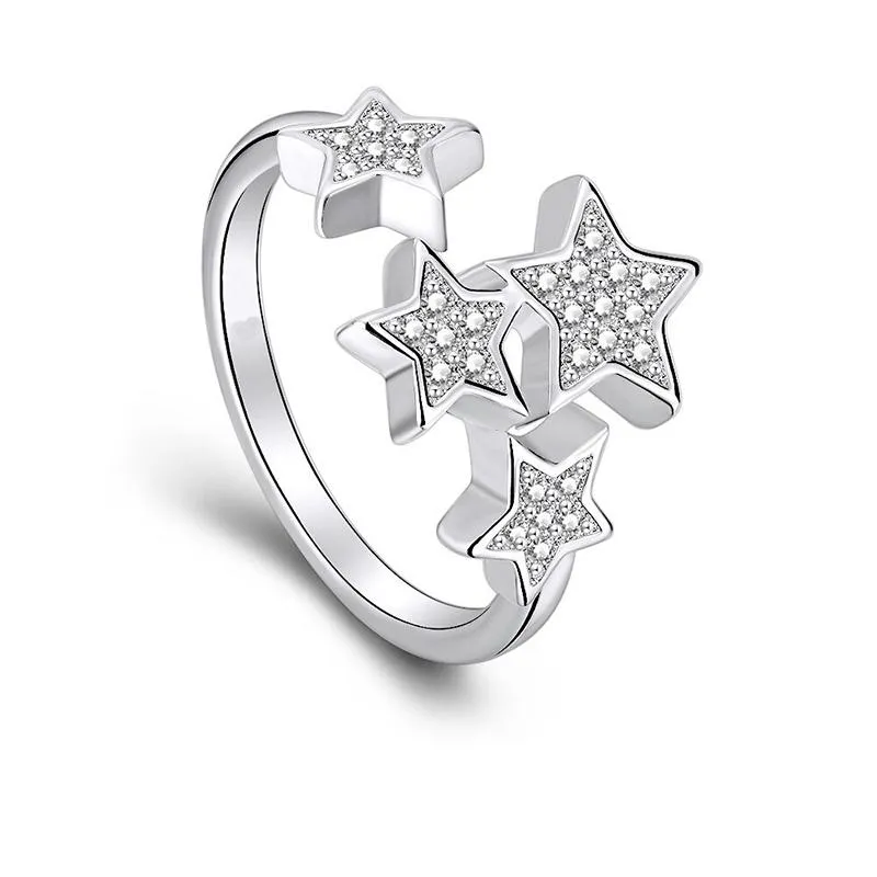 Exquisite Zircon Star Adjustable Rings