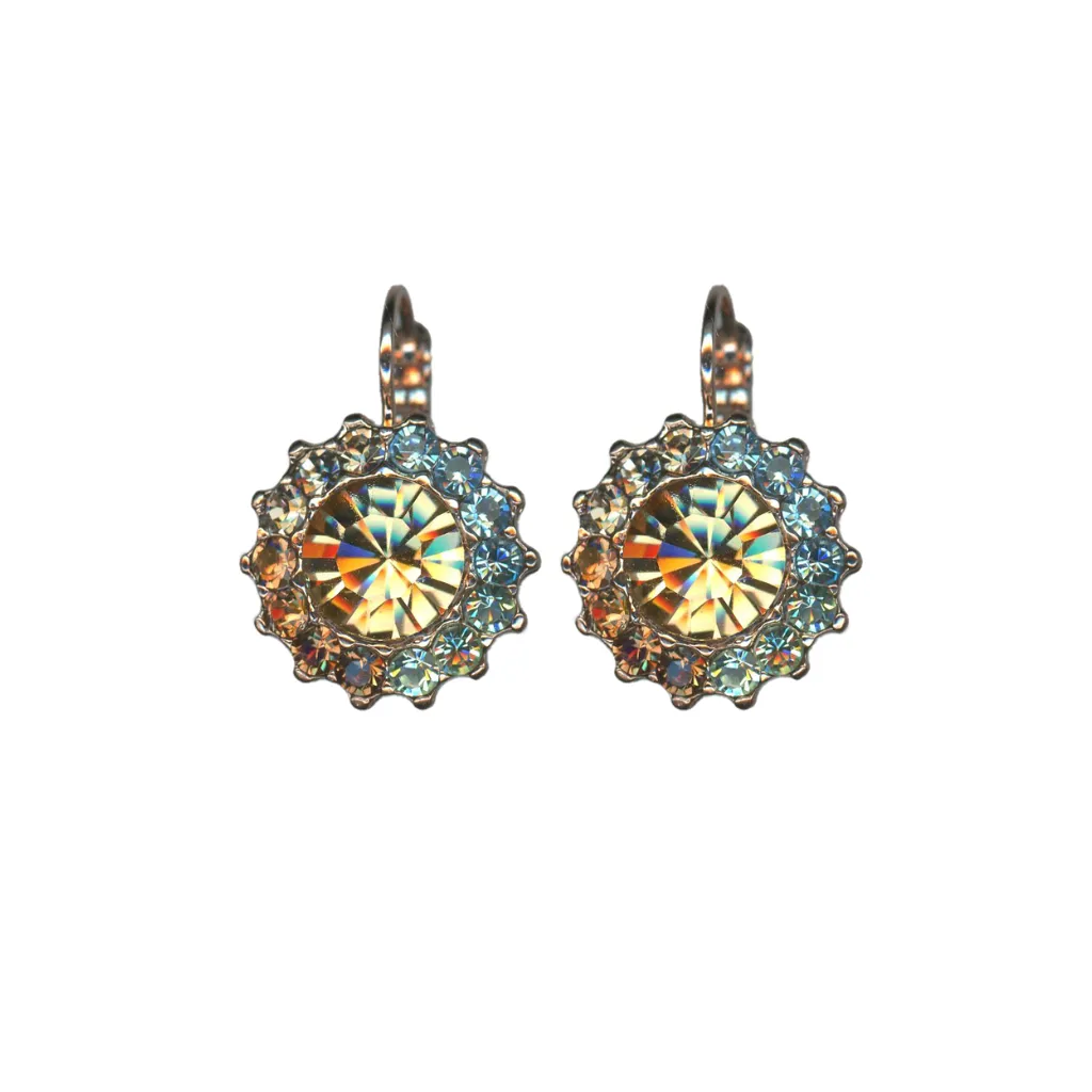 Extra Luxurious Rosette Leverback Earrings in "Forget Me Not" *Custom*