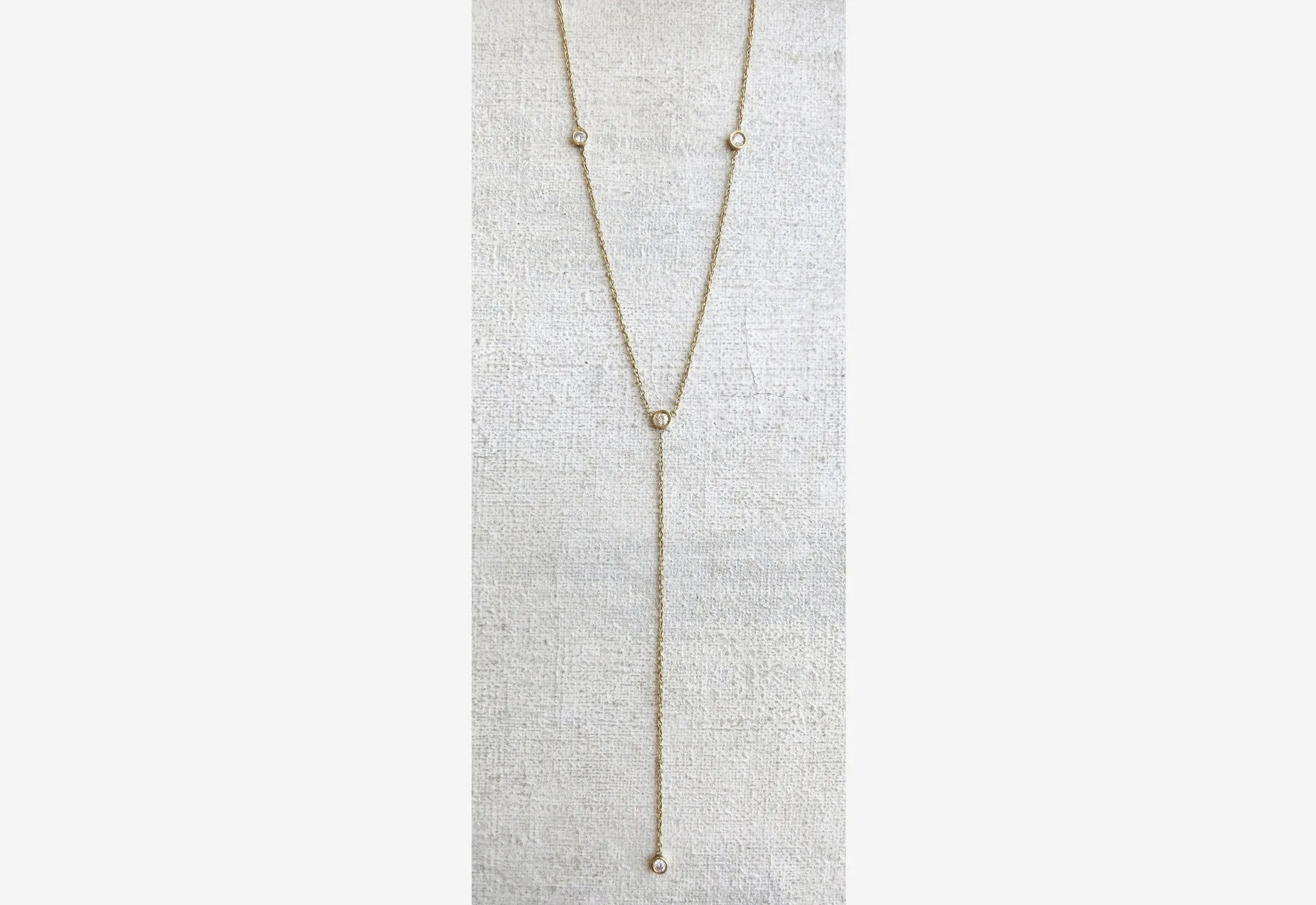 Four Diamond Drop Necklace