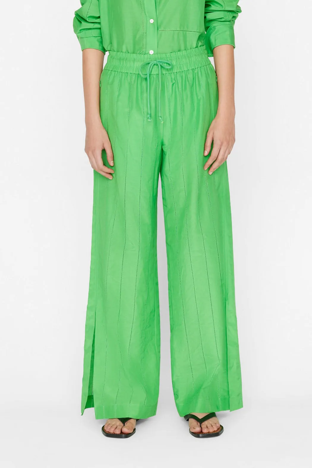 Frame - Drawstring Lounge Pant in Bright Peridot