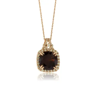 Garnet in Diamond Halo Pendant