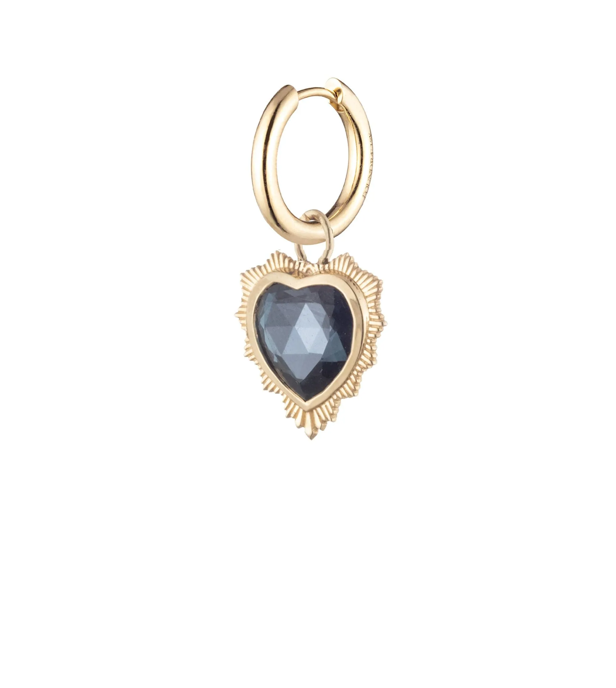 Gemstone Heart - Love : London Blue Topaz Small Chubby Ear Hoop