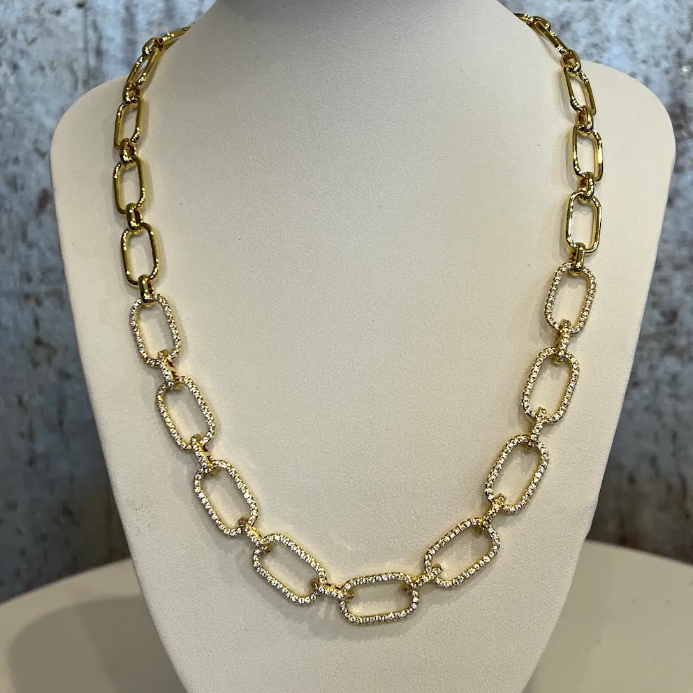 Get It Together Pave Link Diamond Necklace