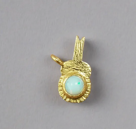 Gold Vermeil Ethiopian Opal Guitar Charm Pendant