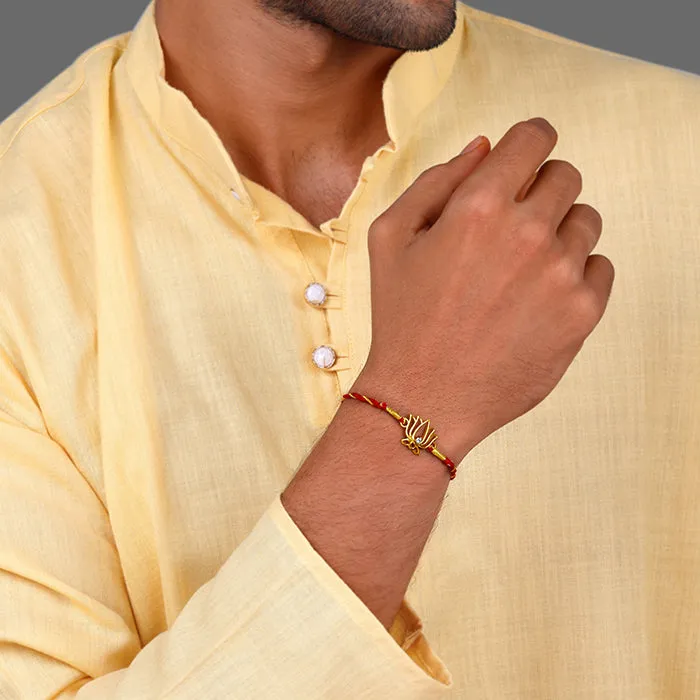 Golden Kamal Rakhi