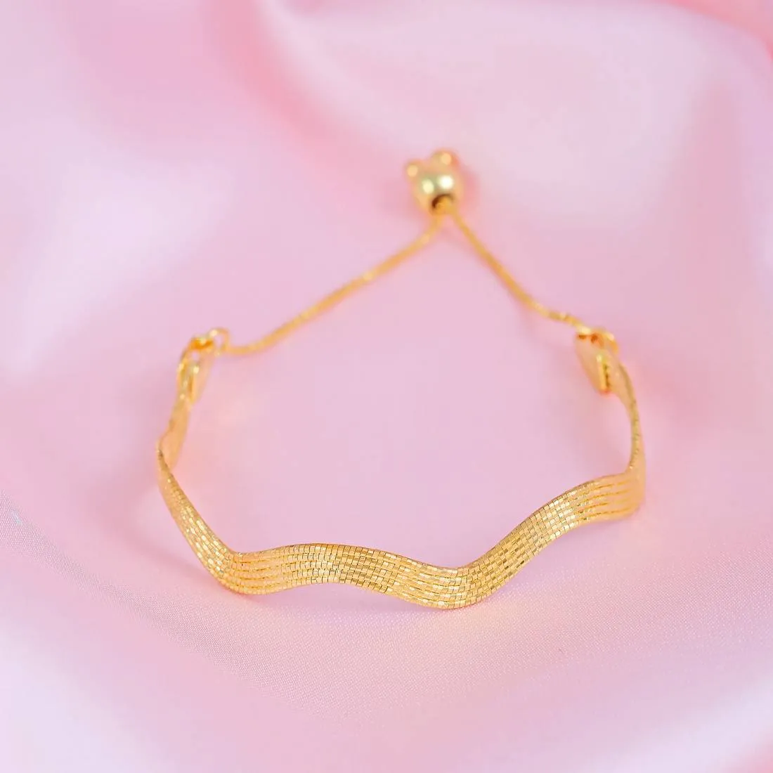 Golden Waves Gold Plated 925 Sterling Silver Wave Bracelet