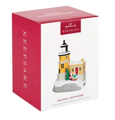 Holiday Lighthouse 2024 Ornament With Light