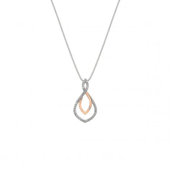 Hot Diamonds Harmony White Topaz Pendant Rose Gold DP734