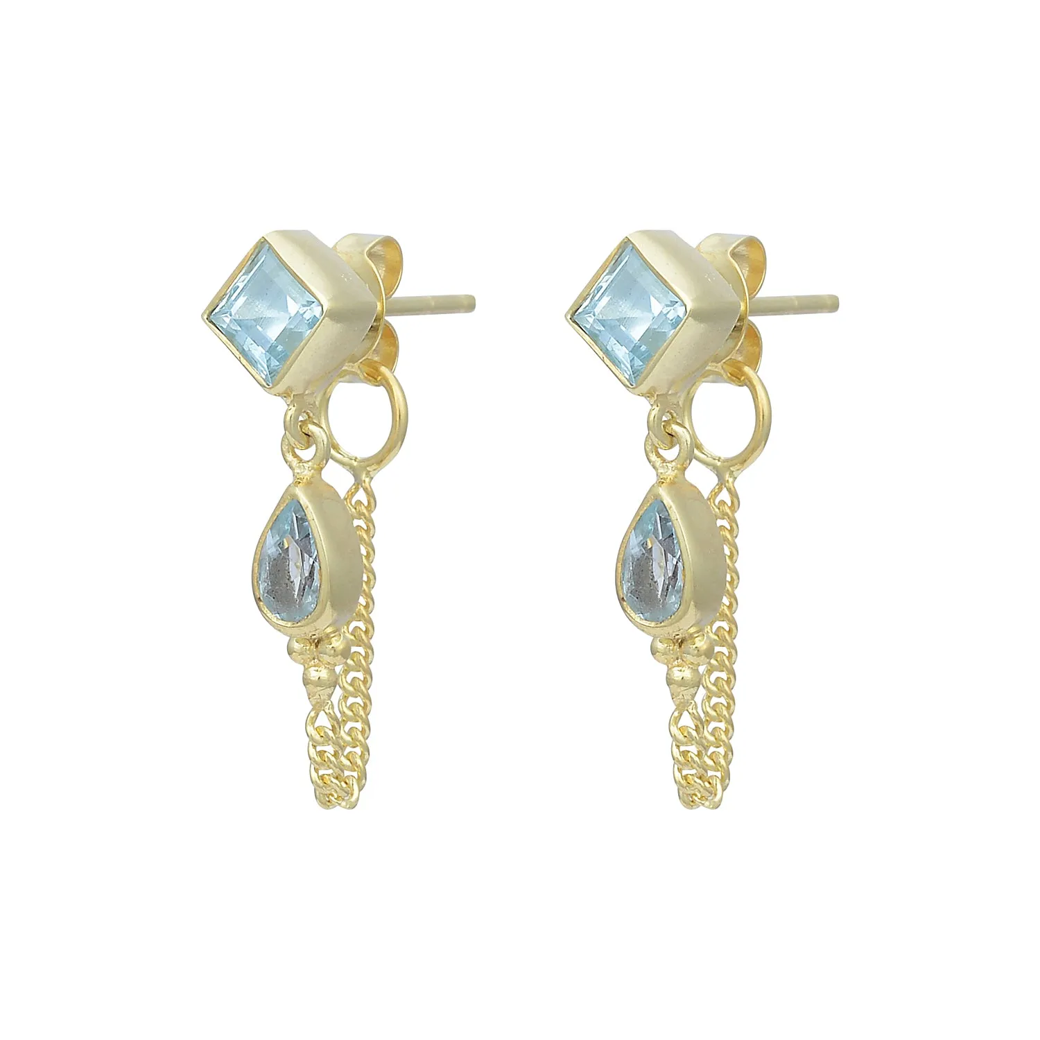 Kalani Gold Blue Topaz Earrings