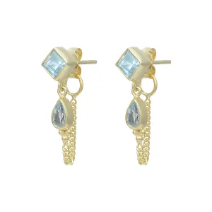 Kalani Gold Blue Topaz Earrings