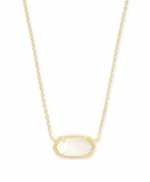 Kendra Scott Elisa Pendant Necklace - White Kyocera Opal, 14K Gold Plated