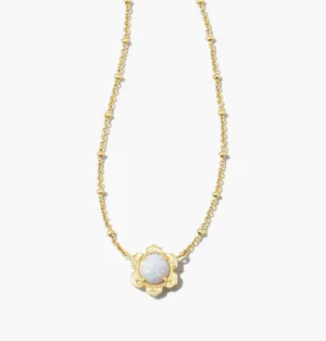 Kendra Scott-Susie Gold Short Pendant Necklace in Bright White Kyocera 9608853094