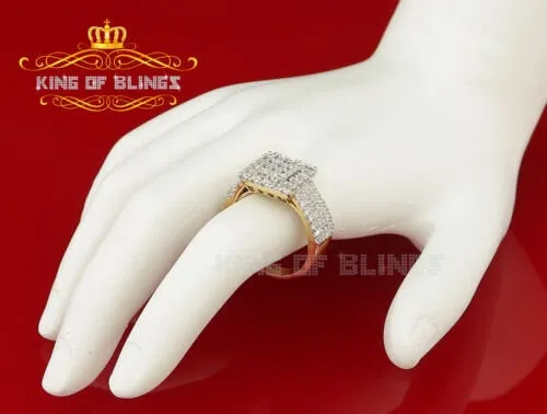 King Of Bling's 925 Sterling Yellow Silver Square Cubic Zirconia 12.50ct Womens Ring Size 7