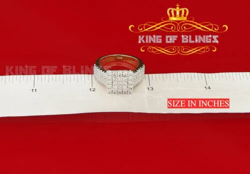 King Of Bling's 925 Sterling Yellow Silver Square Cubic Zirconia 12.50ct Womens Ring Size 7