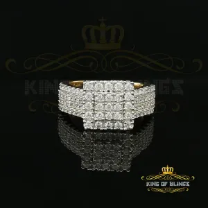 King Of Bling's 925 Sterling Yellow Silver Square Cubic Zirconia 12.50ct Womens Ring Size 7