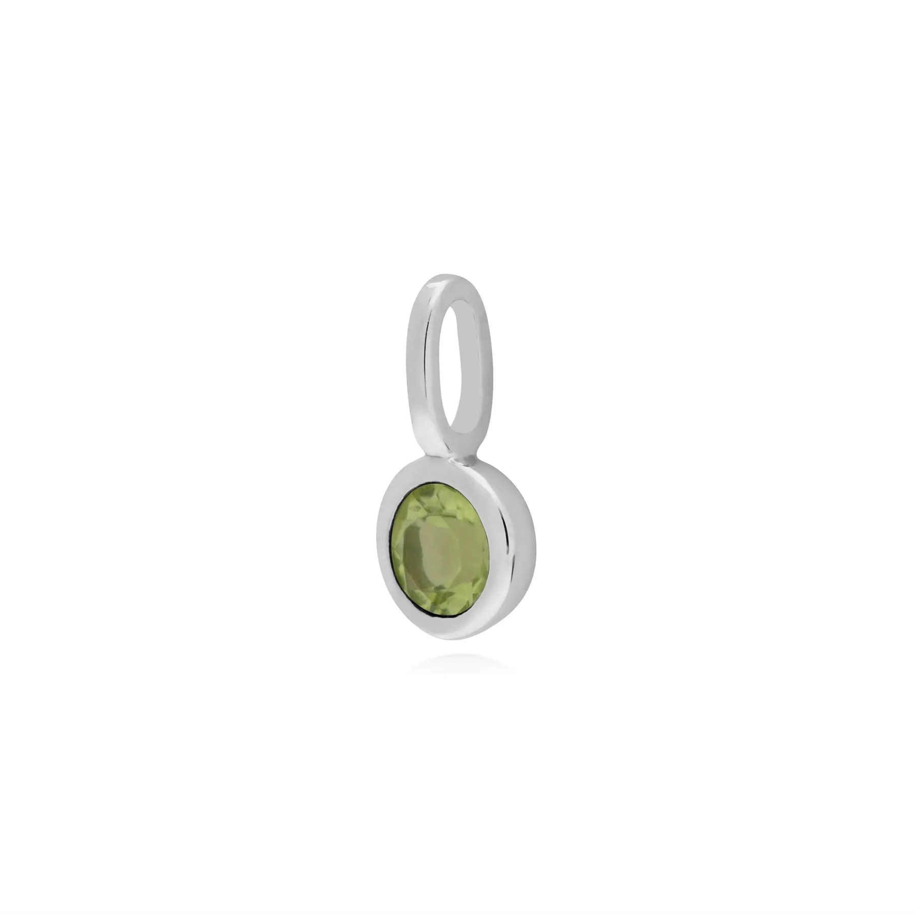 Klassischer Runder Peridot Anhänger in Sterling Silber