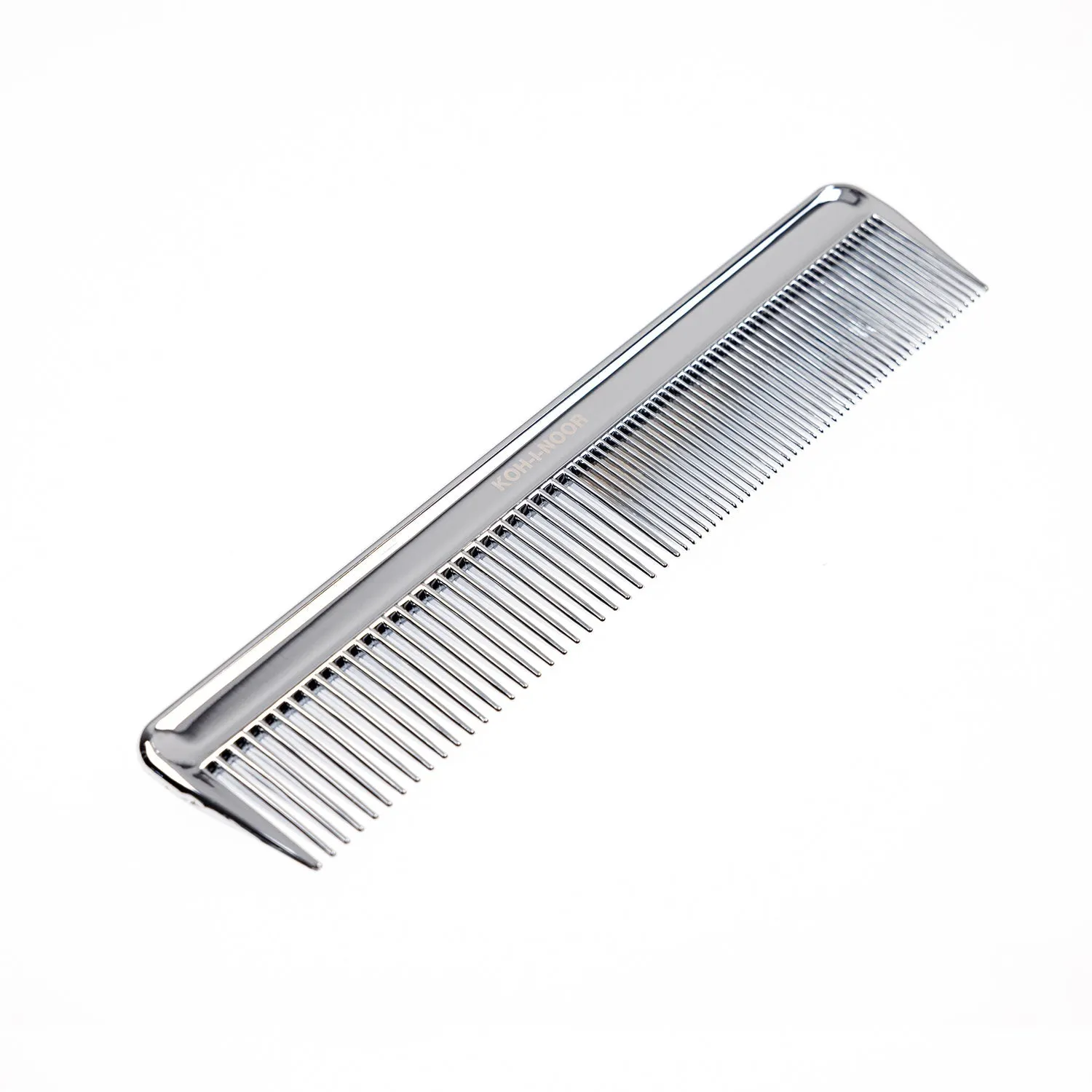 KOH-I-NOOR Metallic Wide and Close Spread Teeth Comb CHROME