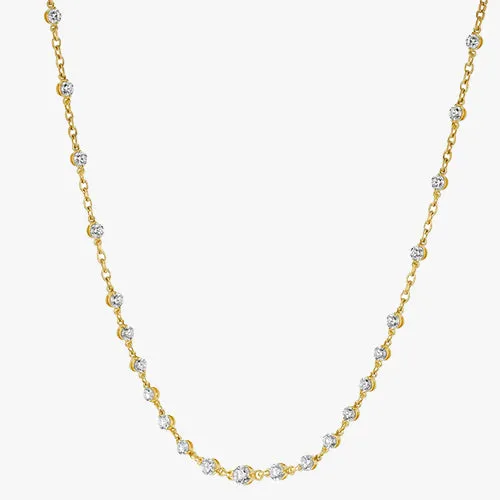 Lab Grown Diamond Station Tennis Necklace