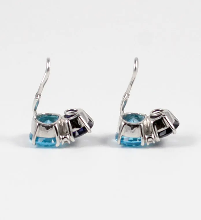 Large GUM DROP™ Earrings with Iolite and Blue Topaz and Diamonds