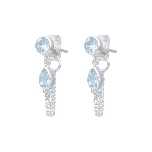 Leona Sterling Silver Blue Topaz Studs