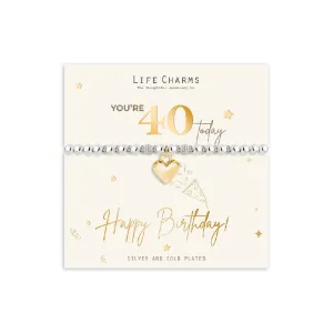 Life Charms Bracelet Happy 40th Birthday