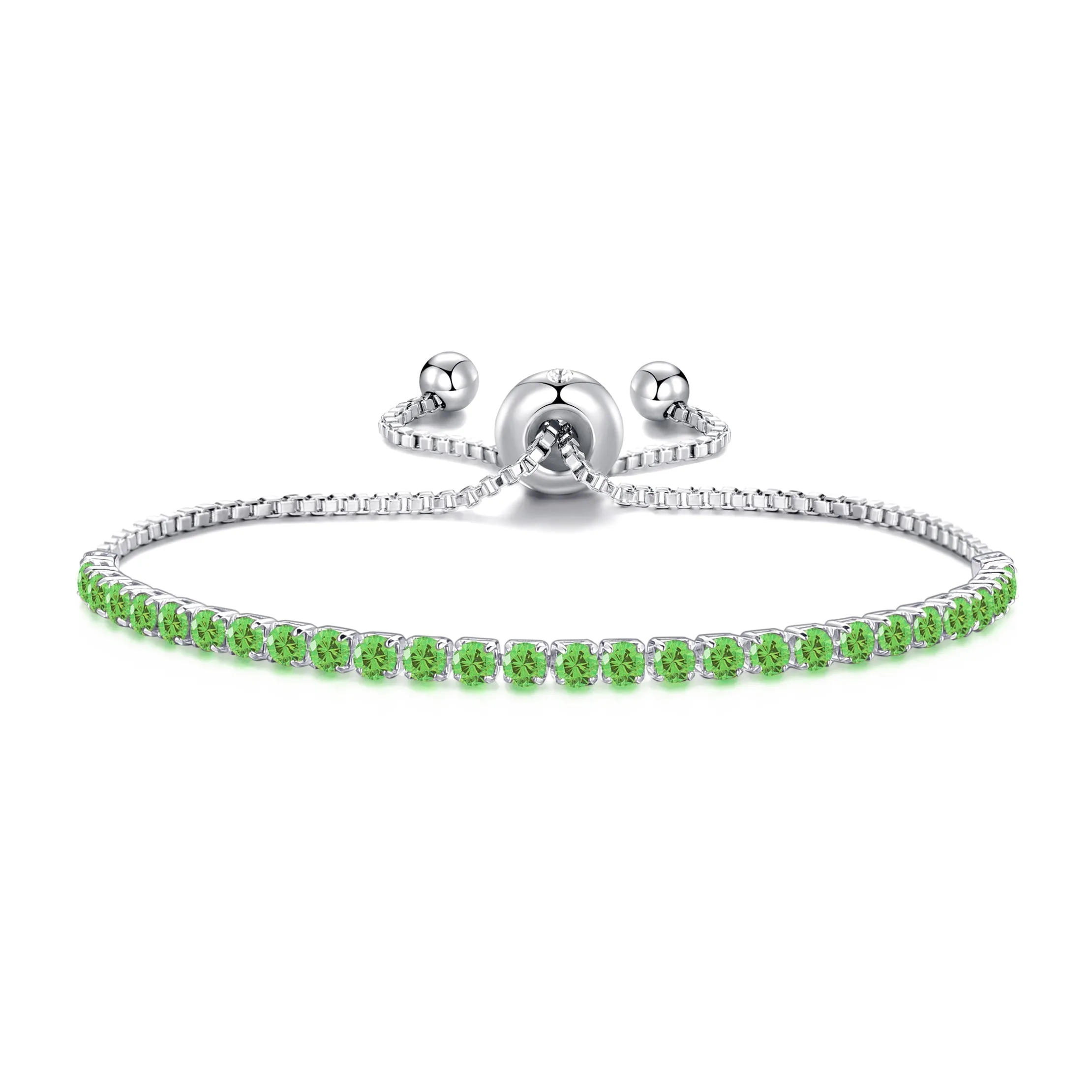 Light Green Tennis Friendship Bracelet Created with Zircondia® Crystals