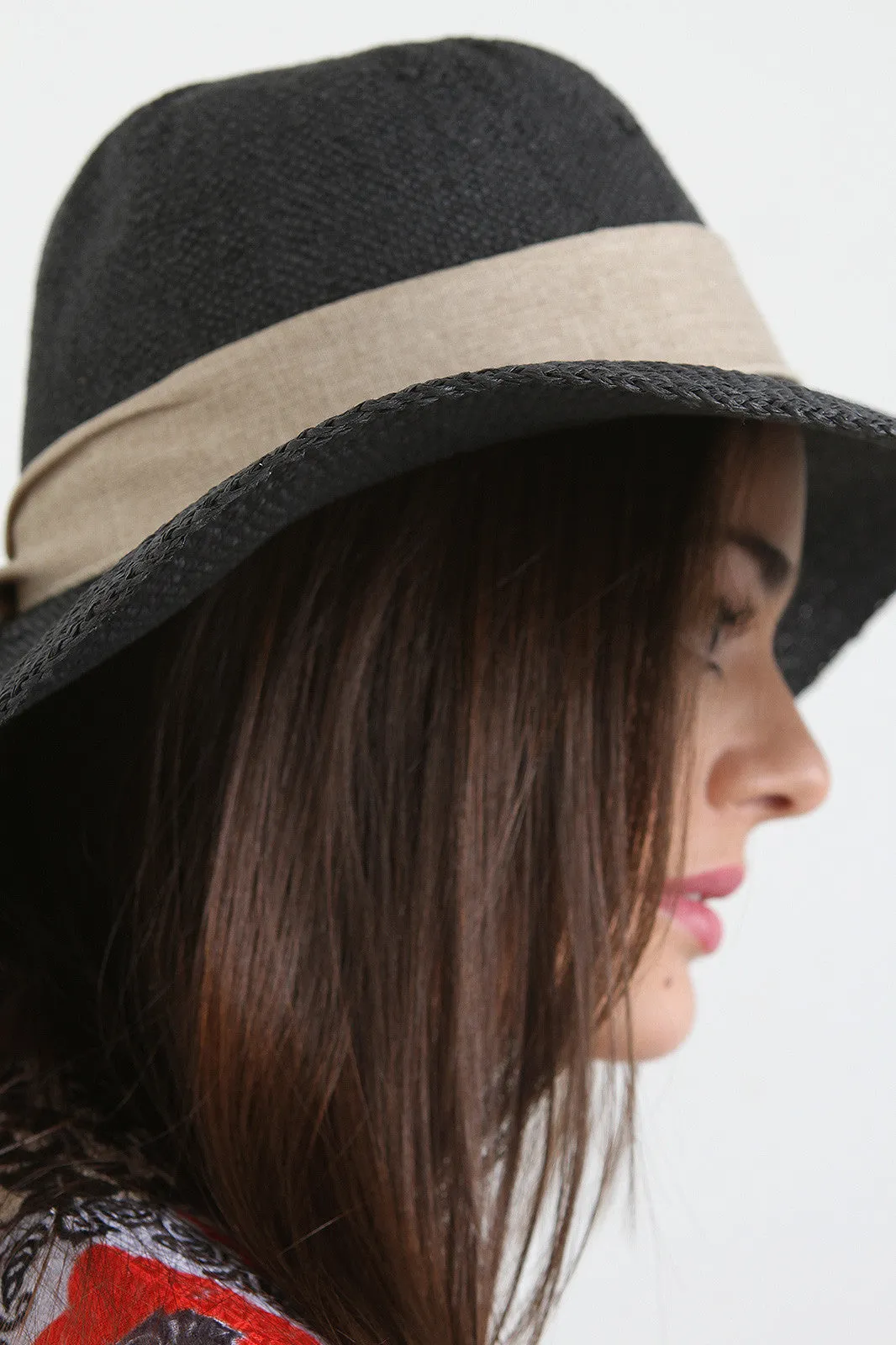 Linen Bow Straw Sun Hat