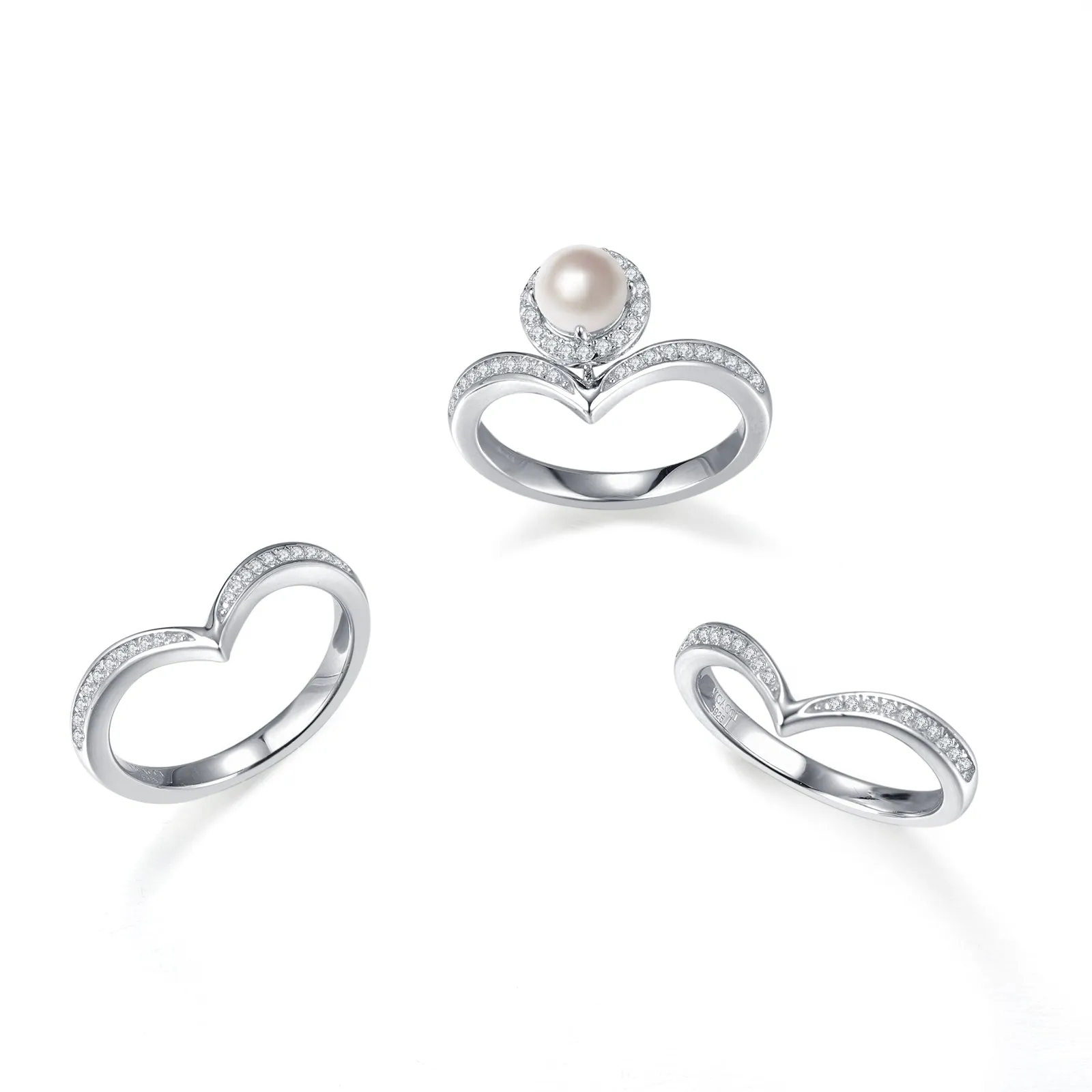 Love Pearl Ring Set