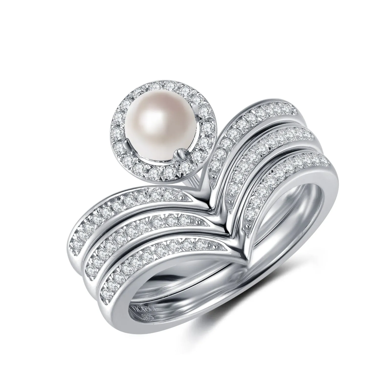 Love Pearl Ring Set