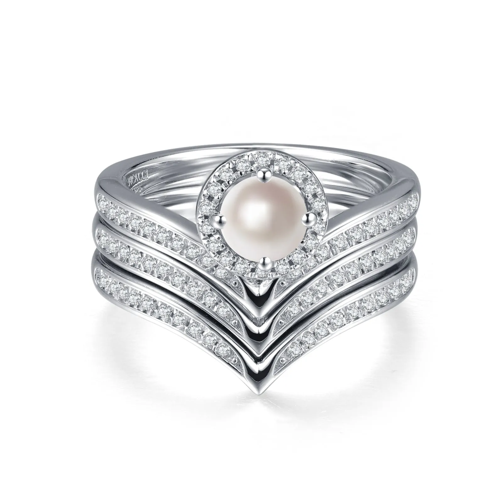 Love Pearl Ring Set