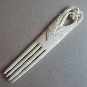 Maori Bone Koru Heru Comb