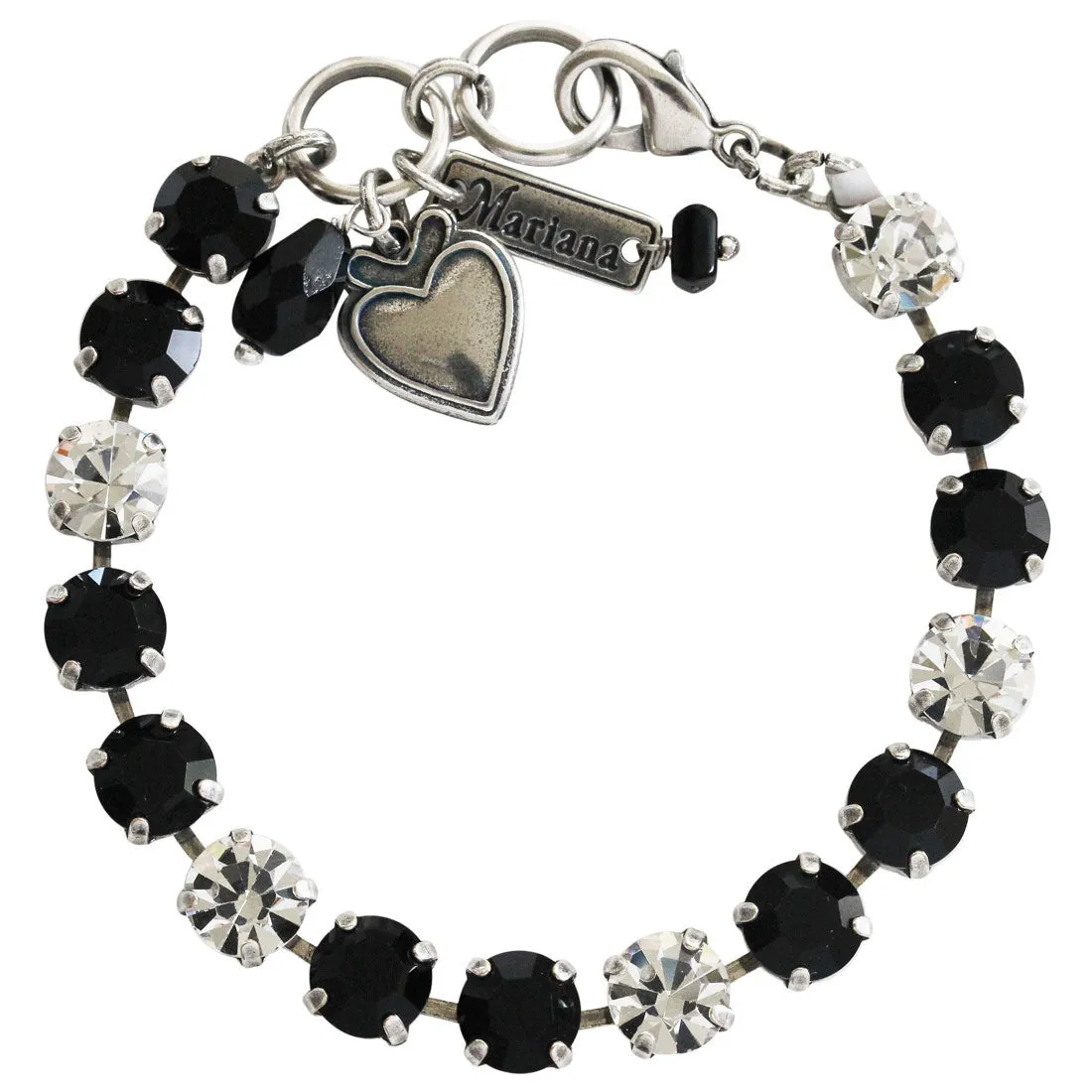 Mariana "Checkmate" Silver Plated Must-Have Everyday Crystal Tennis Bracelet, 4252 280-1