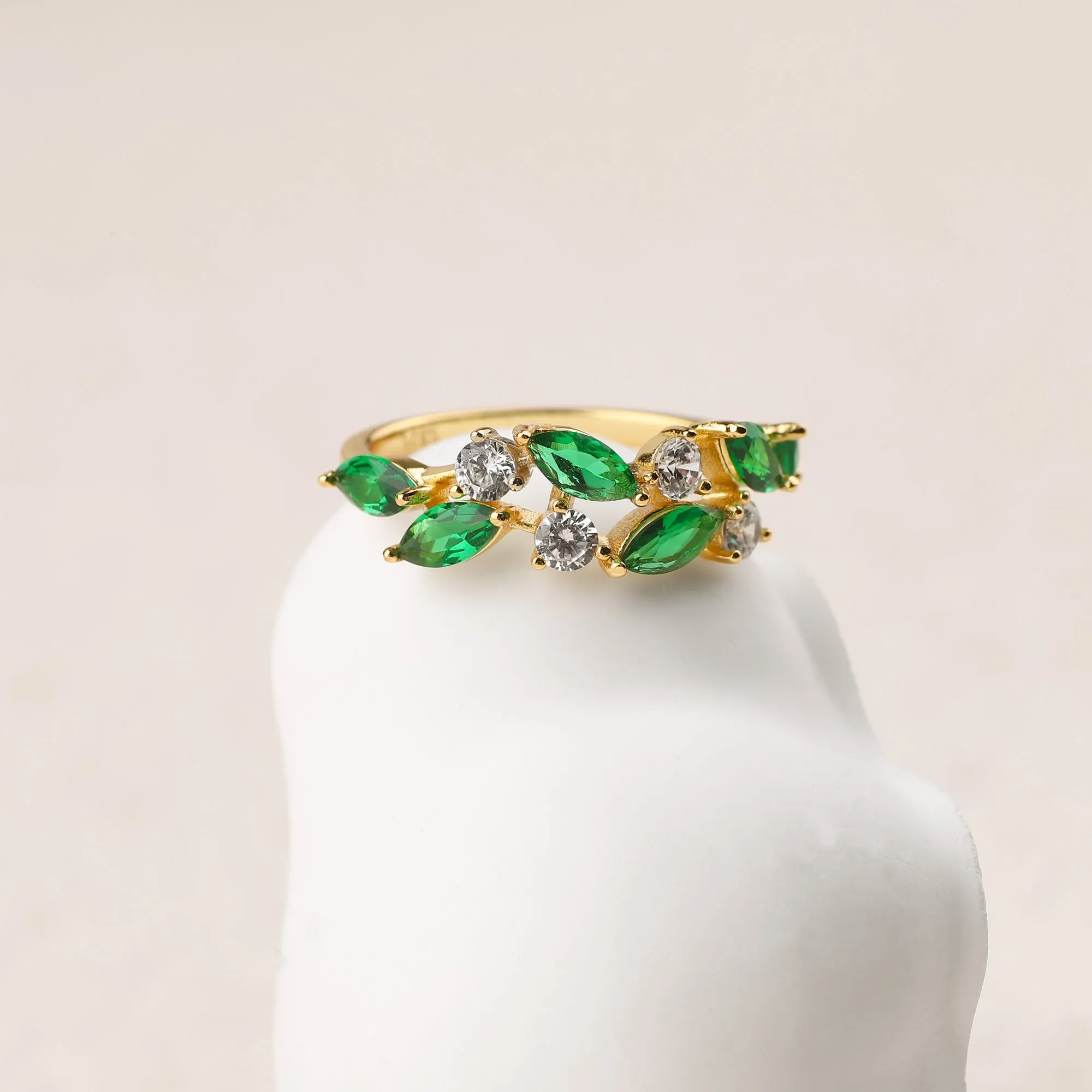 Marquis Gemstone New Leaf Ring