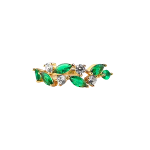 Marquis Gemstone New Leaf Ring