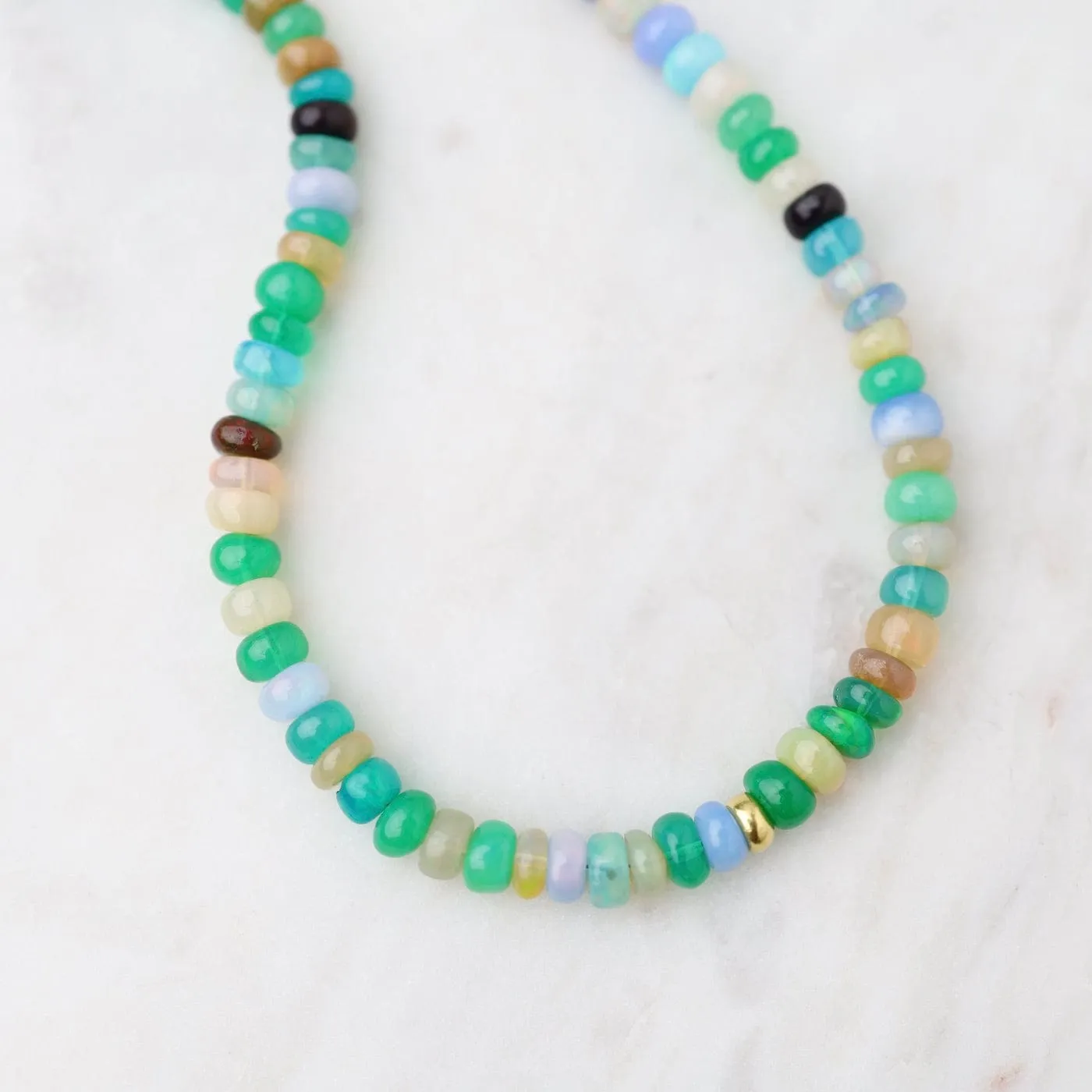 Multi Green & Blue Opal Necklace