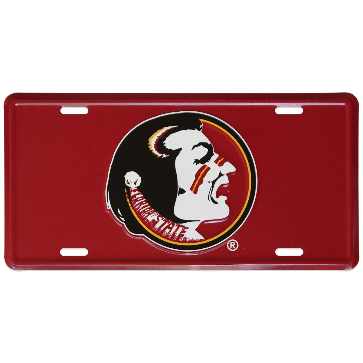 Neil Enterprises Vault Seminole Logo Aluminum License Plate - Garnet