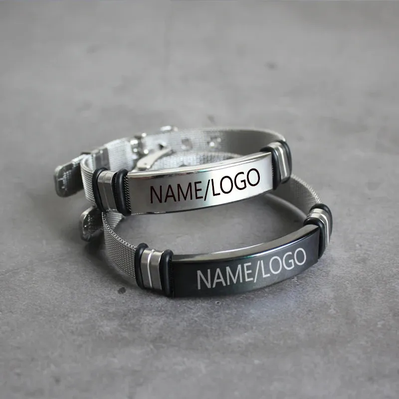 New custom photo bracelet, titanium steel non-rust material, men's bracelet, can be customized, family, friends photos