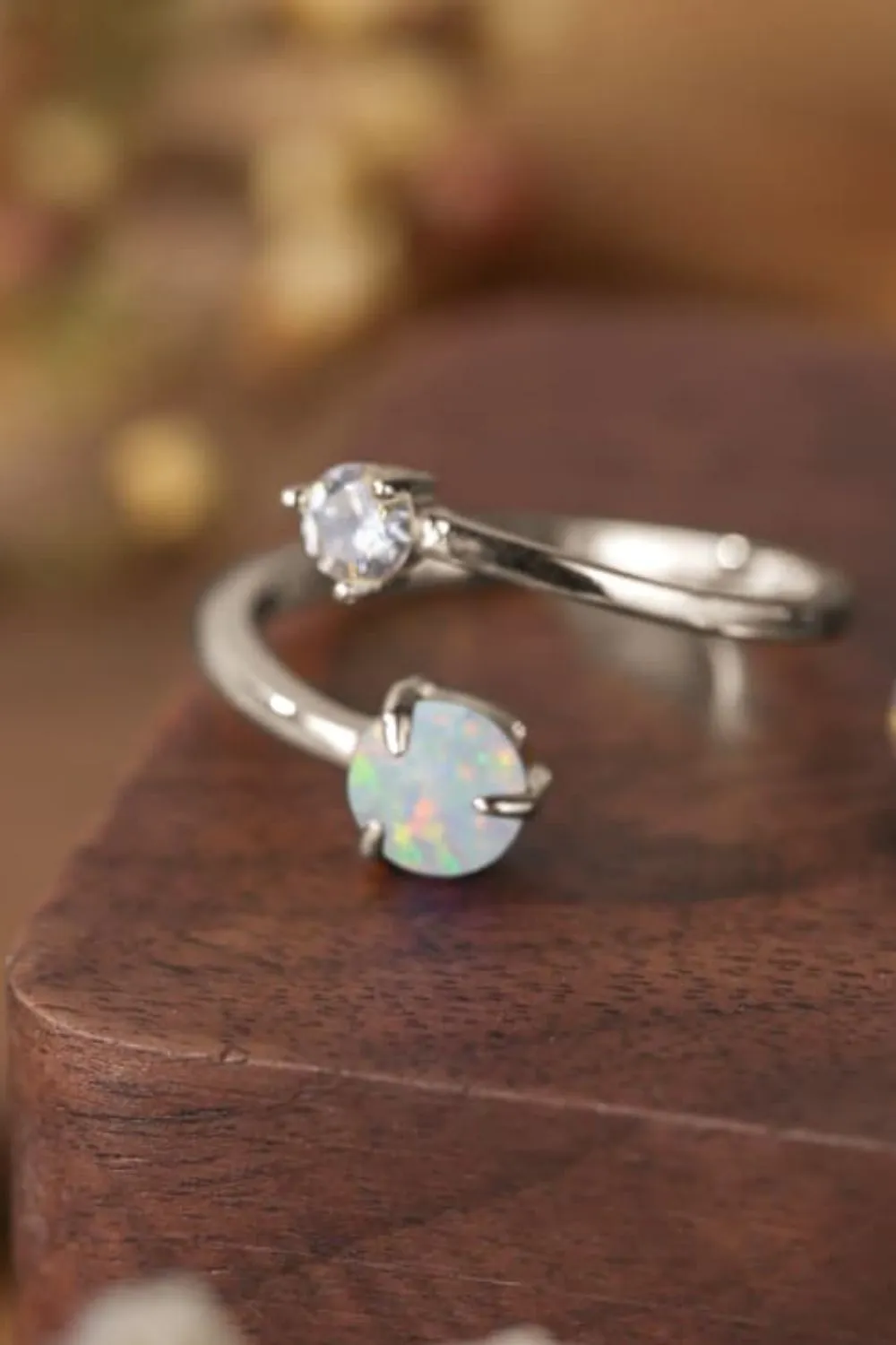 Opal 925 Sterling Silver Bypass Ring