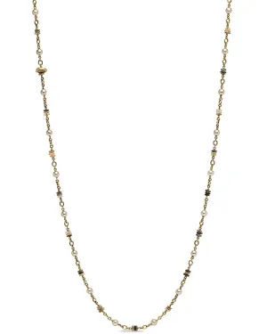 Opal and Pearl Long Beaded Necklace